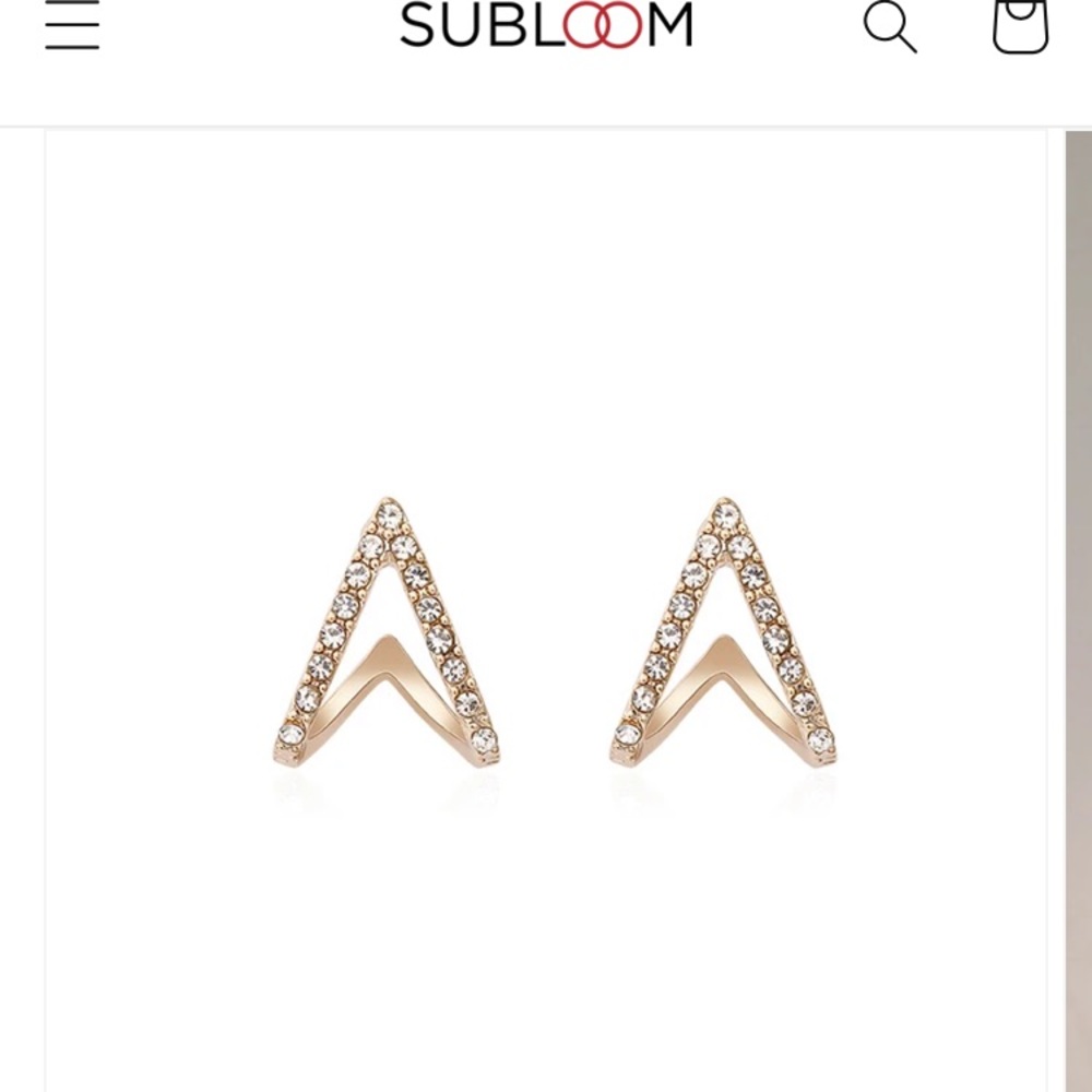 Subloom huggie geometric Crystal stud earrings